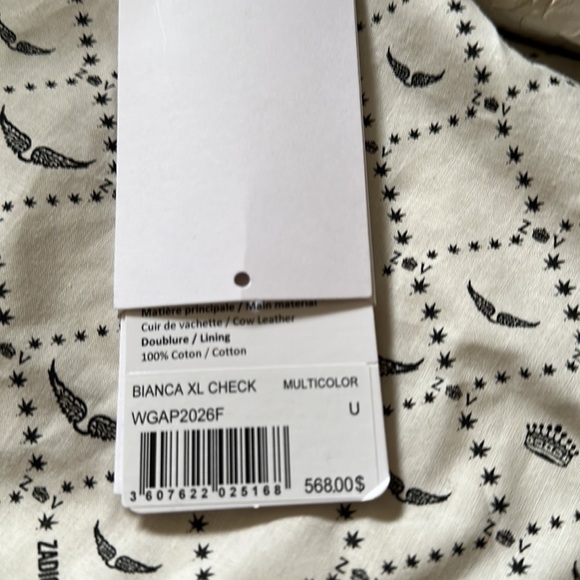 ! FINAL PRICE DROP!!!! Zadig & Voltaire Bianca XL Check Leather Tote Shopper Bag - Picture 3 of 5